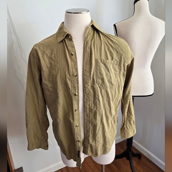 The Territory Ahead Green 90s Button Down Shirt Boho Medium - Picture 1 of 5